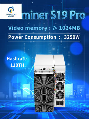 Antminer S19 Pro 110Th 3250W Máy khai thác Bitcoin Asic Khai thác bitcoin